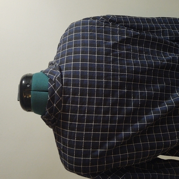 Zara Woman Navy Window Pane Print Blouse Sz S - Picture 8 of 12